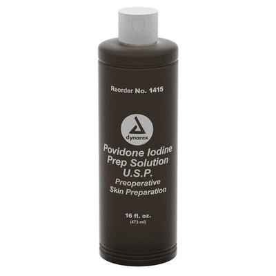 Dynarex Corporation Solution Prep PVP Iodine 10% 16oz/Bt, 24 BT/CA - 1415