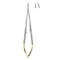 Miltex Holder Needle Jacobson 7" Serrated Jaw Curved Tungsten Carbide Each - Integra Miltex - 17-1091TC