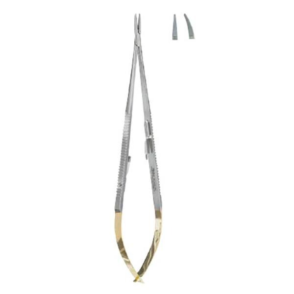 Miltex Holder Needle Jacobson 7" Serrated Jaw Curved Tungsten Carbide Each - Integra Miltex - 17-1091TC