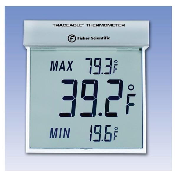 Fisher Scientific Co. Thermometer Laboratory Traceable -13-158F Bg Dgt LCD Dgt Dspl 4.25x3.5x0.75" Each - 15077959