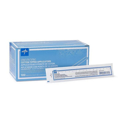 Medline Industries Inc Applicator Cotton Tip Sterile 6 in Secure Wooden Stem 2/Pk, 1000 PK/CA - MDS202000