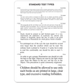 STANDARD READING TEST CARD