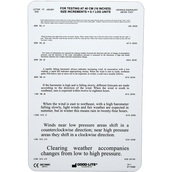 NEAR POINT READING CARD "CLEARING WEATHER"