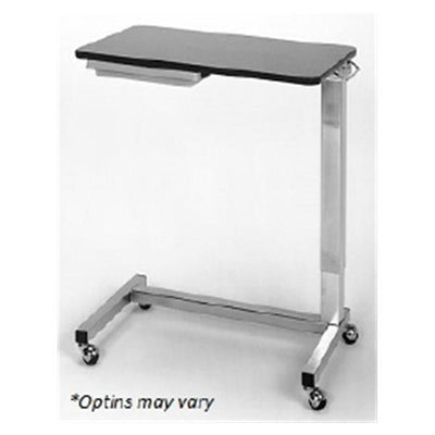 NK Medical Products Table Overbed 100lb Capacity Walnut Laminate Top 18x32" Each - 124V