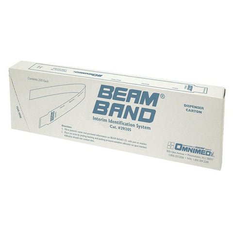 Omnimed Inc Bracelet Identification Beam Bands Plastic White / Blue 250/Bx - 291305
