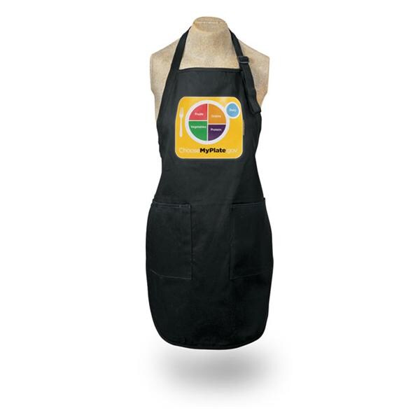 Nasco Healthcare, Inc Apron Printed USDA MyPlate Black Each - WA29791