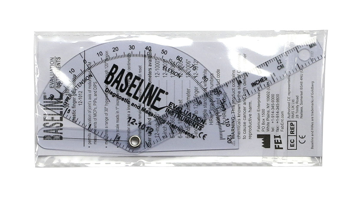 Baseline Plastic Goniometer - Finger - Flexion to Hyper-Extension  - FE-12-1012