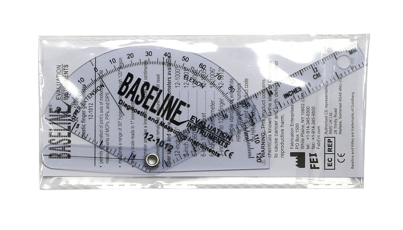 Baseline Plastic Goniometer - Finger - Flexion to Hyper-Extension  - FE-12-1012