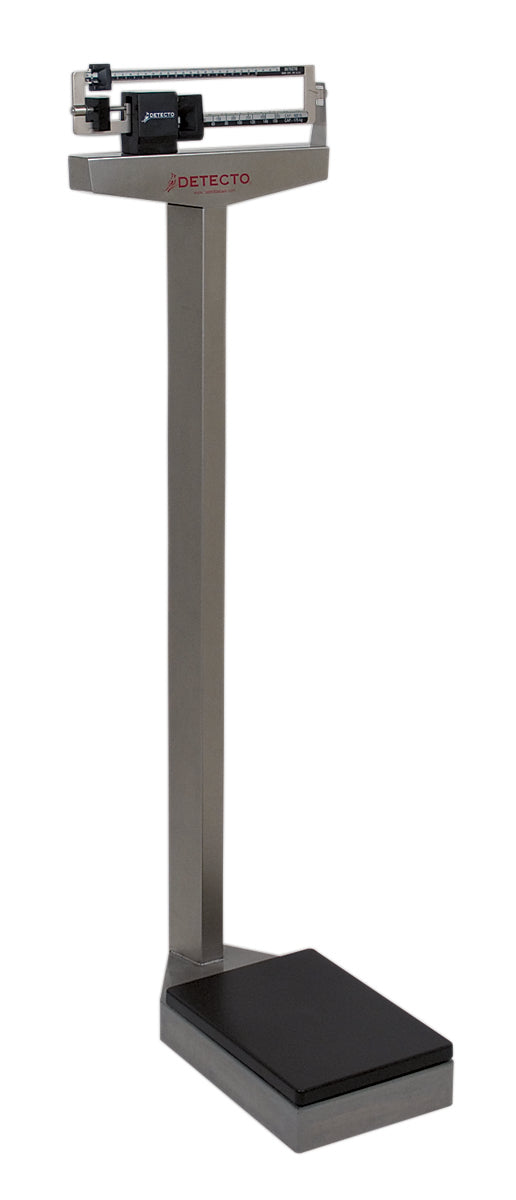 Detecto Eye-level scale - 338 Mobile Analog Beam Scale 400 lb / 175 kg - with Height Rod and Wheels