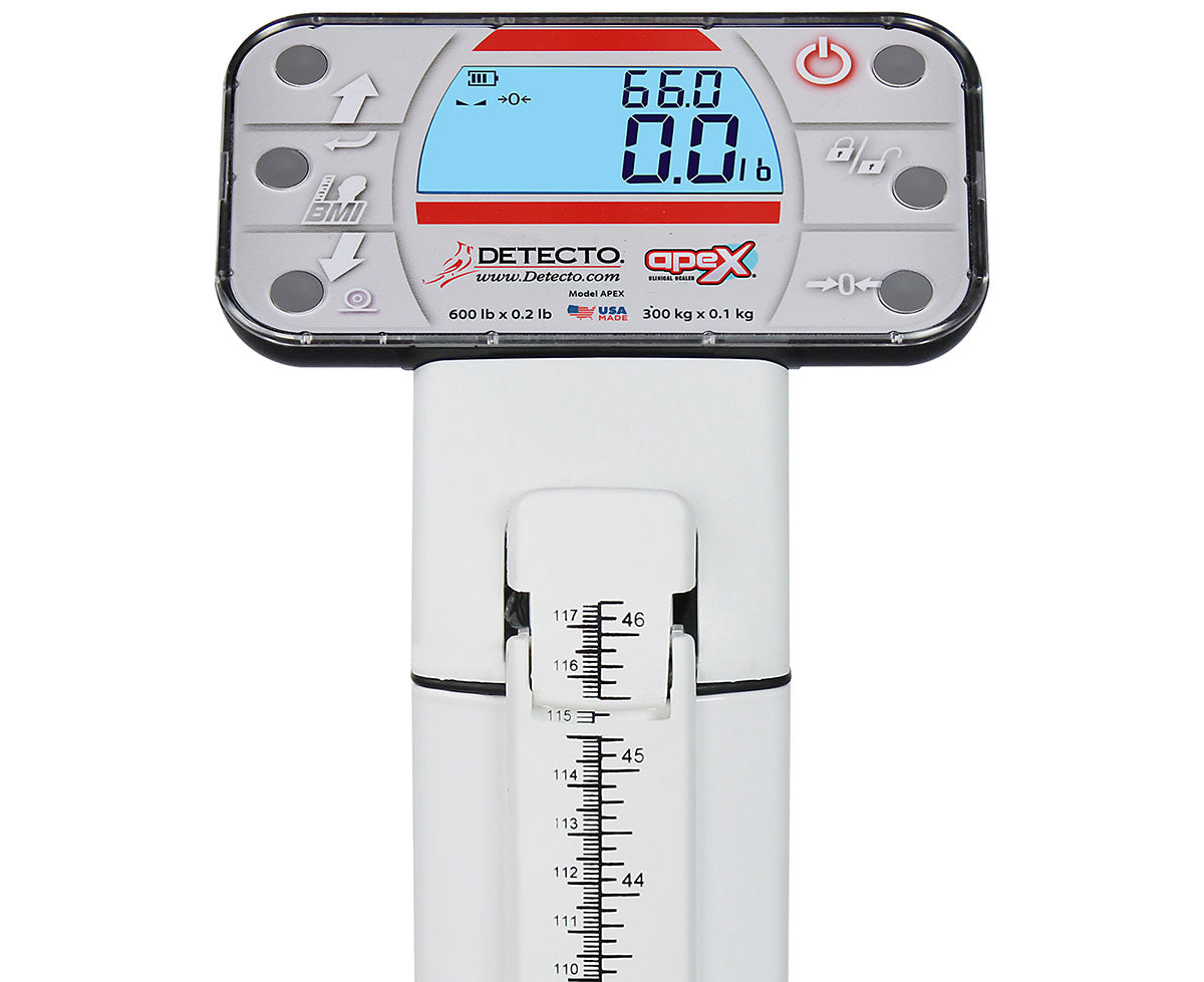 Detecto Apex Digital Clinical Scale w/Mechanical Height Rod (600 lb) - FE-12-1356