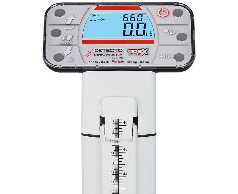 Detecto Apex Digital Clinical Scale w/Mechanical Height Rod (600 lb) - FE-12-1356