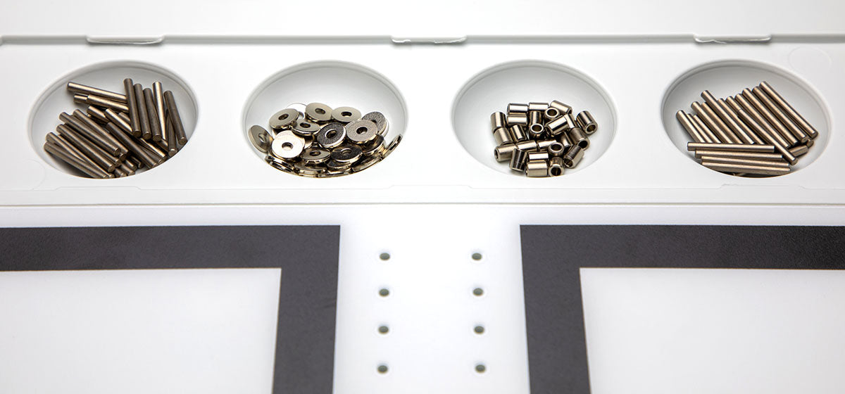 Manipulation and Dexterity Test - Purdue Pegboard Accessory - 25 collars, 45 washers and 55 pins