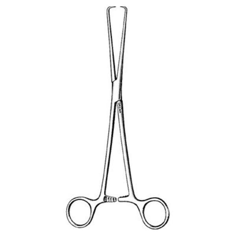 Sklar Instruments Forcep Tenaculum Schroeder-Braun 10" Pozzi Round Tip Straight Stainless Steel Each - 91-1298