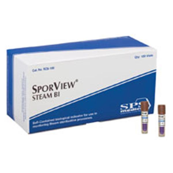 SPS Medical Indicator Biological Self Contained SporView Steam 24 Hour No Md frm Ltx 100/Bx - SCS-100