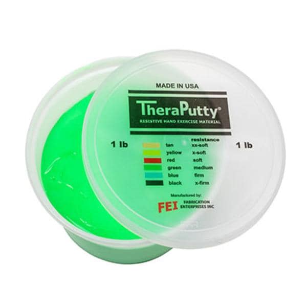 Fabrication Enterprises Putty Exercise CanDo Theraputty Green Medium 1lb Each - 10-0920