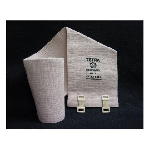 Tetra Medical Supply Bandage Comfo-Tex 4"x5yd Elastic _ Medium Weight Stretch Clips LF 12/Bx - 0131-40