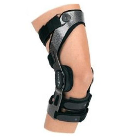 DJO, Inc Brace Action Armor ACL Adult Standard Knee Aluminum Black Size 2X-Large Left Each - 11-1443-6