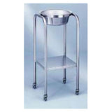Blickman Industries Stand Basin Stainless Steel 15x15x33" Silver With 2" Swivel Casters/H-Brace Each - 717807100