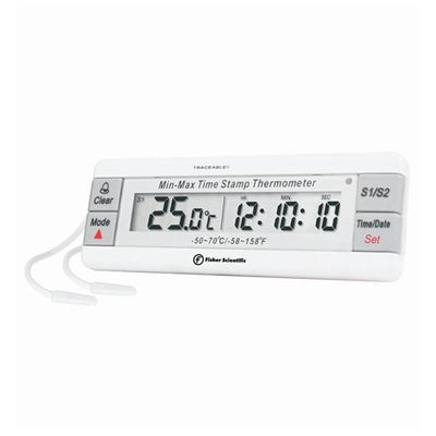 Control Company Thrmtr Lb Traceable -50-70C LCD Dgt Dspl 3.5x1.75x1" 2Scl Mn-Mx/Time-Date Each - S98183