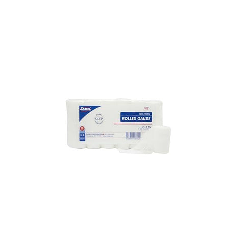 Dukal Corporation Bandage 2"x5yd Gauze Cotton Roll White LF Non-Sterile 12/Pk, 8 PK/CA - 402