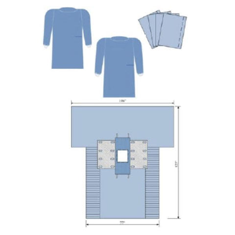 C Pack Drape General With Endoscopy Drape Fenestrated 10x11" 6/Ca - Core Medical, Inc - 60047