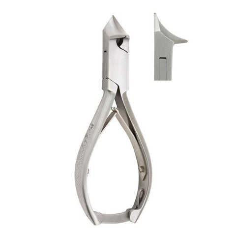 Miltex Nipper Nail Vantage 5-1/2" Angled Concave Jaws Double Spring Stainless Steel Each - Integra Miltex - V940215