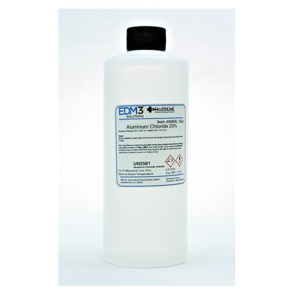 EDML, LLC Aluminum Chloride Solution 20% 16oz Bottle Each - 400695