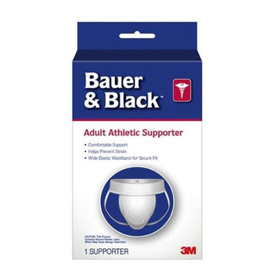 3M Consumer Health Care Supporter Athletic Regular Bauer & Black Men White Size Small 48/Ca - 202460