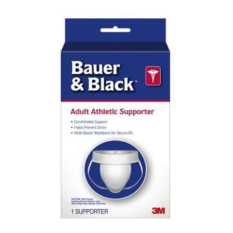 3M Consumer Health Care Supporter Athletic Regular Bauer & Black Men White Size Small 48/Ca - 202460