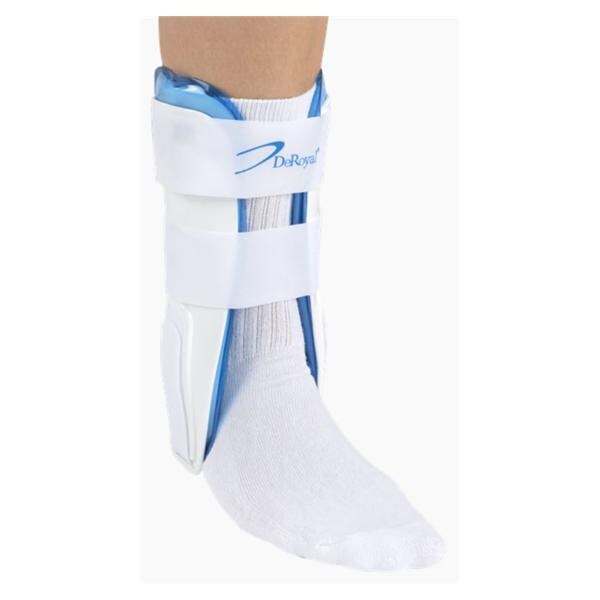 Deroyal Industries Inc Stirrup Brace Standard Ankle Air White/Blue 10" Universal Each - AB2360-00