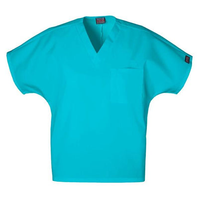 Cherokee Workwear Shirt Scrub 65% Polyester / 35% Cotton Cherokee Turquoise X-Small 2 in Each - 4777-TRQW-XS