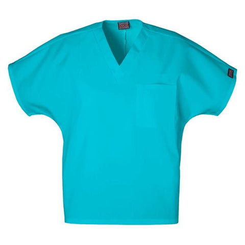 Cherokee Workwear Shirt Scrub 65% Polyester / 35% Cotton Cherokee Turquoise Small Each - 4777-TRQW-S