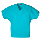 Cherokee Workwear Shirt Scrub 65% Polyester / 35% Cotton Cherokee Turquoise Large Each - 4777-TRQW-L