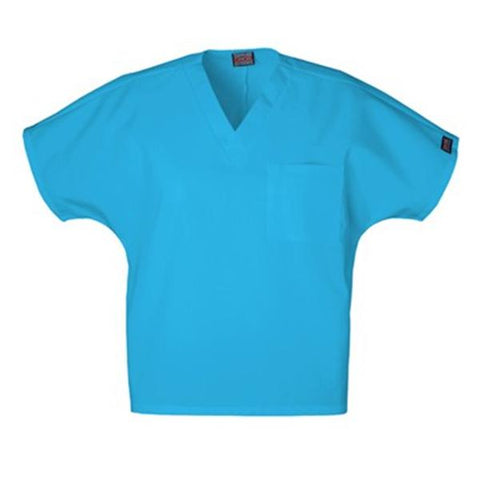 Cherokee Workwear Shirt Scrub 65% Polyester / 35% Cotton Cherokee Turquoise X-Large Each - 4777-TRQW-XL