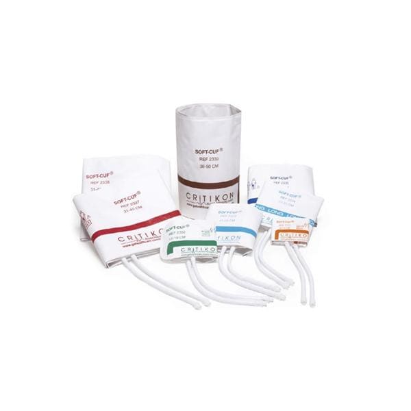 GE Precision Healthcare Cuff Blood Pressure Critikon Soft-Cuf 17-25cm Sm Adlt Arm White/Light Blue 20/Pk - SFT-A1-2A