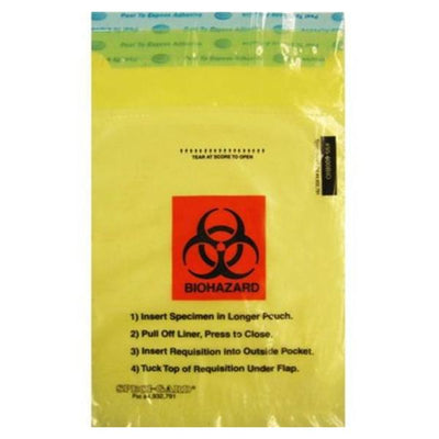 Marketlab Speci-Gard Transport Bag Yellow Adhesive Closure Each - 13007-YL