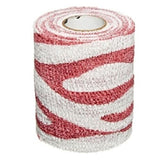 Andover Coated Products Tape Athletic PowerFlex Team Stripe Foam 3"x6yd Cohesive Red/White 48/Ca - 4730WR-048