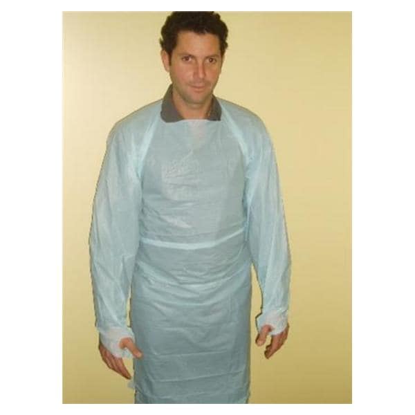 AMD Ritmed Gown Isolation AssureWear Single Use Polyethylene Film Size Regular Blue 75/Ca - 8026