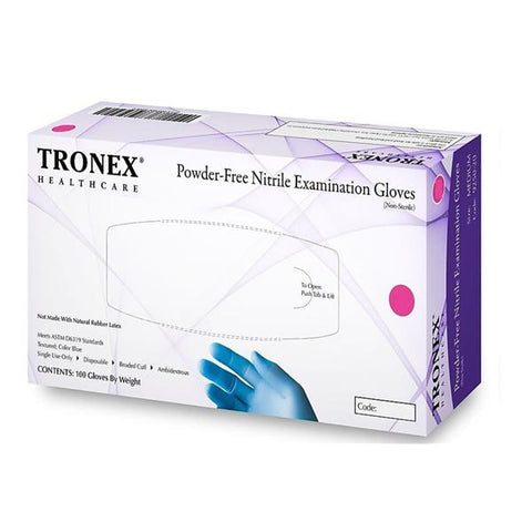 Tronex International Gloves Exam Powder-Free Nitrile Latex-Free 9.5 in Medium Dark Blue 100/Bx, 10 BX/CA - 9250-20