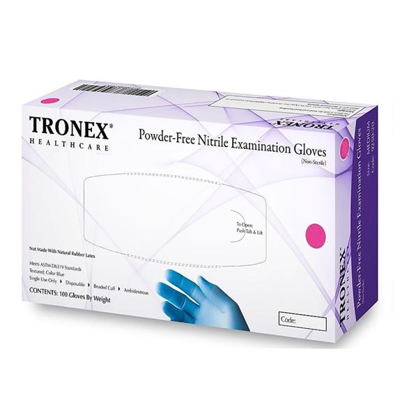 Tronex International Gloves Exam Powder-Free Nitrile Latex-Free 9.5 in Large Dark Blue 100/Bx, 10 BX/CA - 9250-30