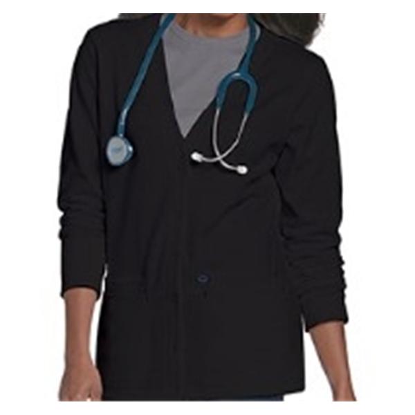 Landau Uniforms Inc. Jacket Scrub 60% Cotton / 40% Polyester Womens Black 2X Large 2 Pockets Each - 3505-BLACK-2XL