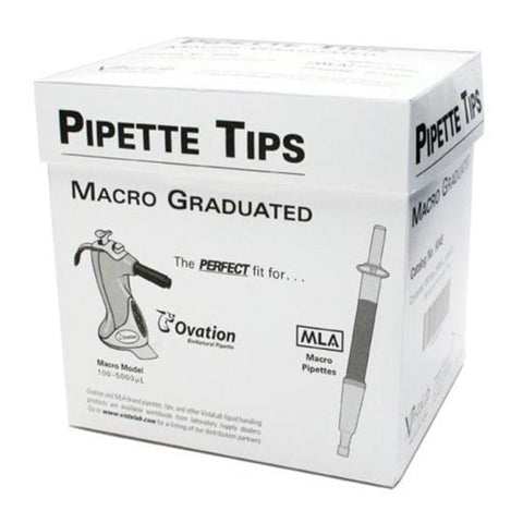 VistaLab Technologies MLA Pipette Tip 1-5mL Graduated Non-Sterile Disposable Dense Pack Tray 100/Bx, 10 BX/CA - 9048