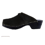 Torpatosslen Clog Open Back Suede / Wood Sole Womens Adult Black Size 9 Slip On 1/Pr - 1926002
