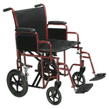 Drive Medical Designs Wheelchair Transport Reinforced Steel 38x26.5x37" Bariatric Blue Each - BTR22-B