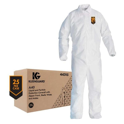 Kimberly Clark Professional Coverall Protective Kleenguard A40 Disposable 2X Large White 25/Ca - 44315