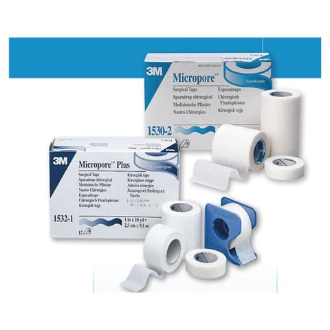 3M Medical Products Tape Micropore Plus Paper 1"x3.5 White 400/Ca - 1532SS-1