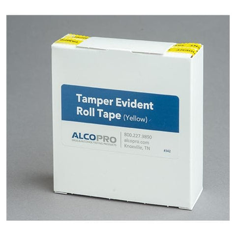 AlcoPro Tamper Evident Tape Yellow 3x1/4" f/DOT Testing, 2 Rolls, Pre-Cut Strips 2/Bx - 342