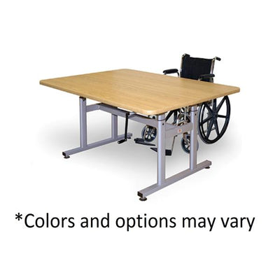 Hausmann Industries Table Work Laminate Top 60x28x27-39" Natural Oak 300lb Capacity Each - 4324