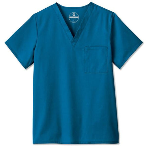 White Swan Uniform, Inc. Shirt Scrub Unisex Medium Caribbean Blue Each - 14900-080-M