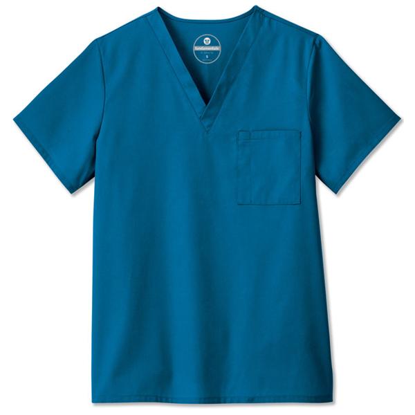 White Swan Uniform, Inc. Shirt Scrub Unisex 3X Large Caribbean Blue Each - 14900-080-3X